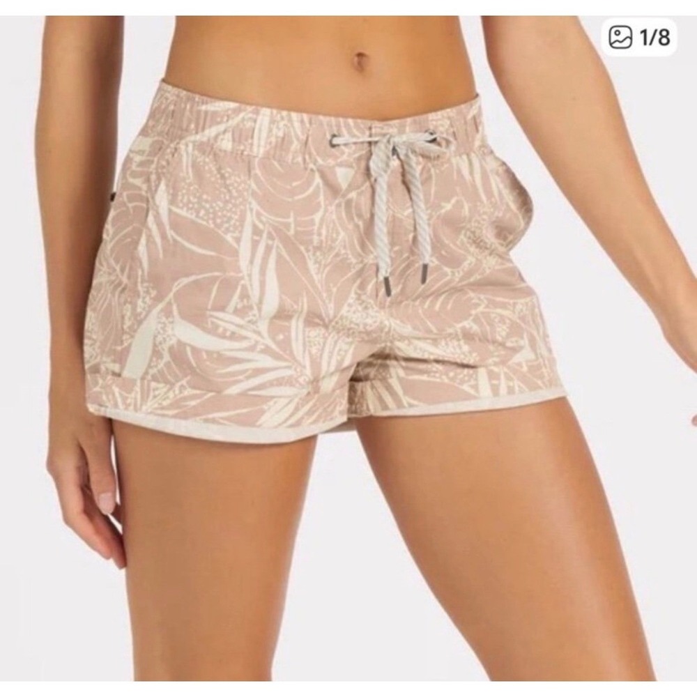 Vuori Ripstop Shorts Pink Salt Rainforest Hiking Athleisure Active Boho S
